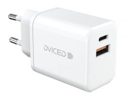 Dviced Wall charger 35W GaN 1 USB-A, 1 USB-C EU w cable, White (DV221008)